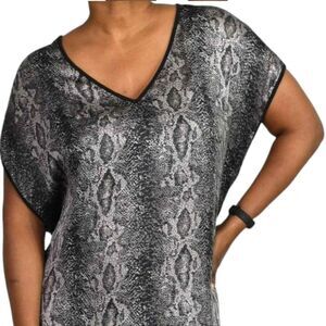 TED BAKER US 12 Snakeskin Truei Tunic Mini Dress V-Neck‎ Ted 4